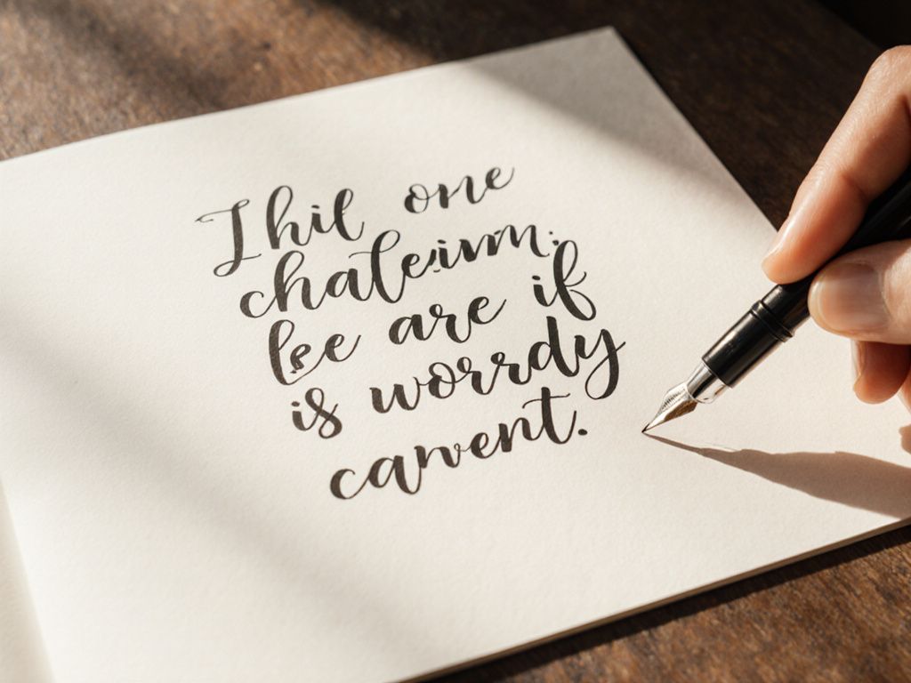 Handwritten quotes on paper with calligraphy pen representing inspiration and wisdom